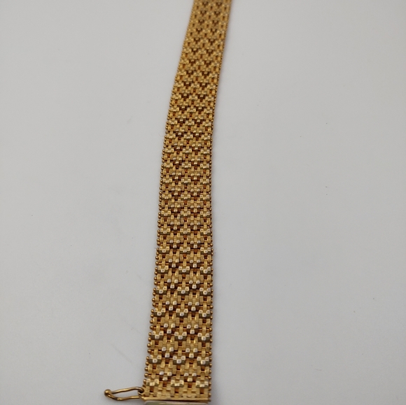 Vintage Gold Tone Mesh Bracelet - Branded Italy - Picture 4 of 7